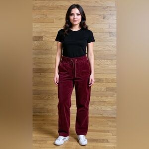 Time and Tru Women's Burgundy Corduroy Joggers size Small (4-6)